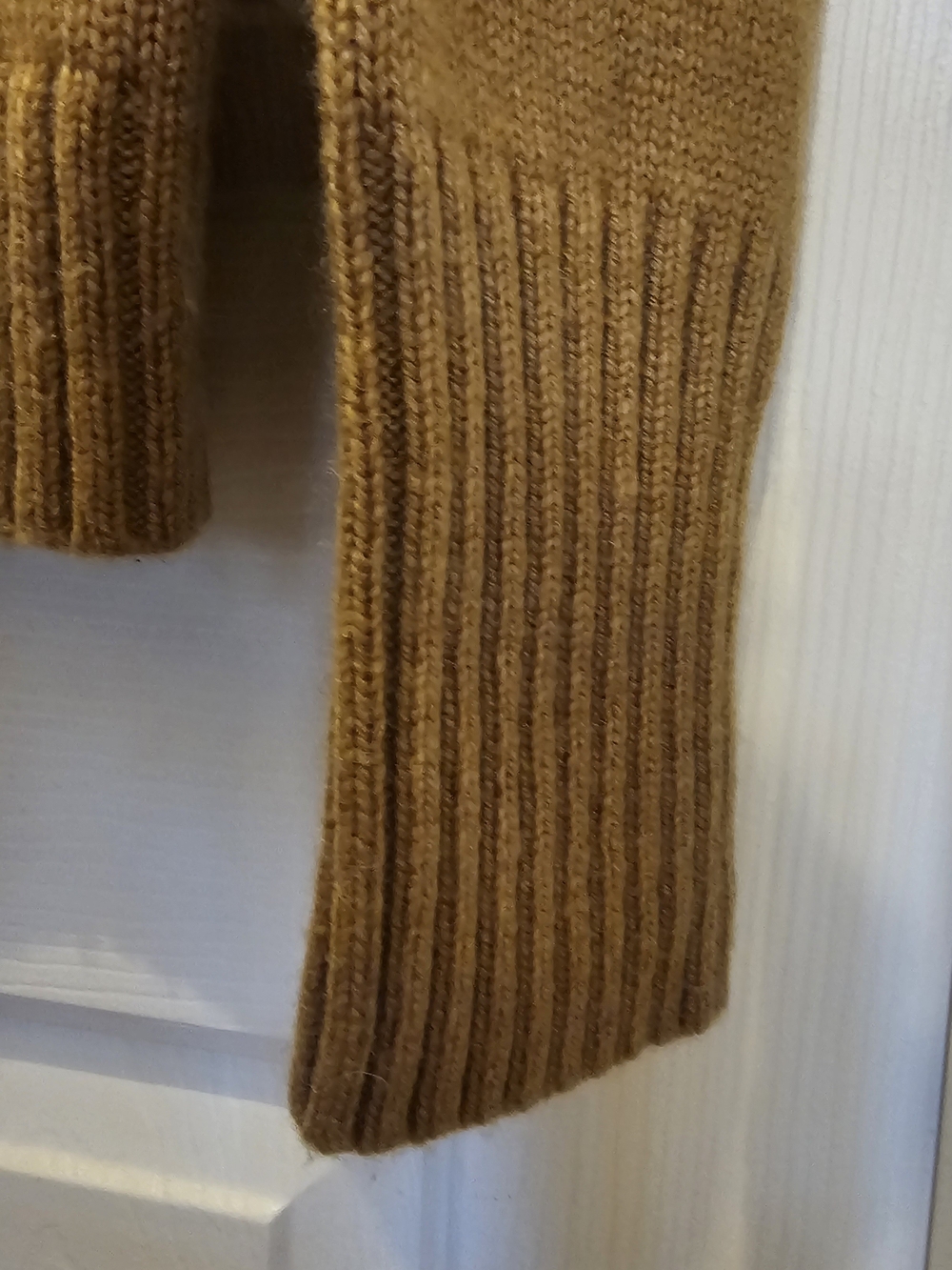 Womens J. Crew Camel Crewneck Sweater With Rhinestone Buttons - Picture 4 of 5